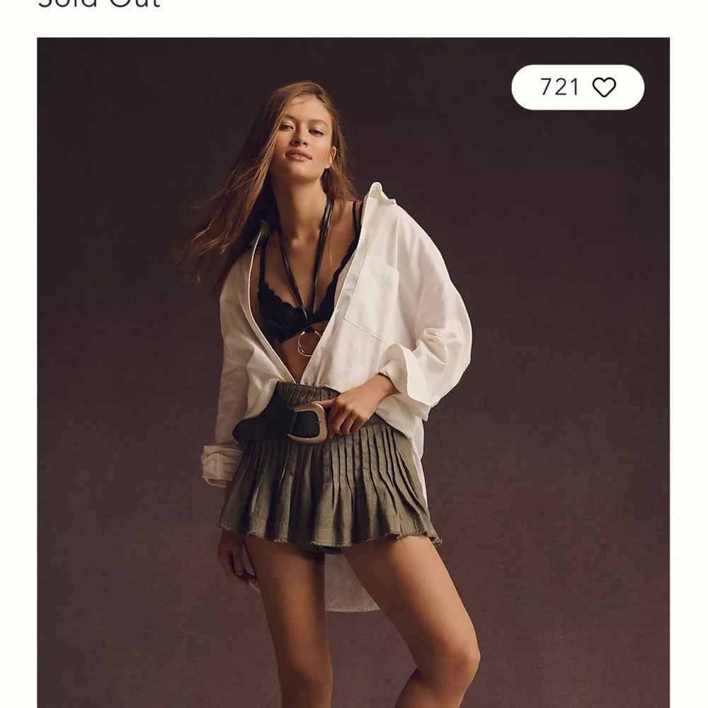 Anthropologie Linen Skirty Short